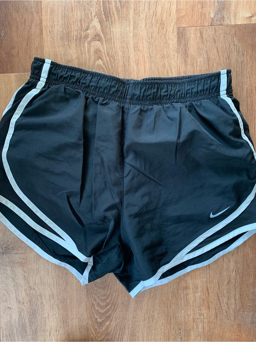Nike Women's Black Athletic Shorts with White Trim